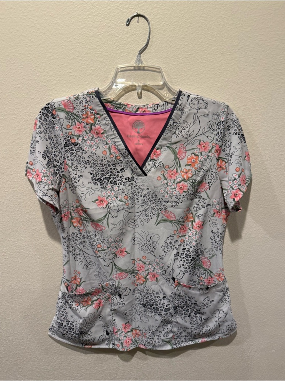 Healing Hands Floral Scrub Top